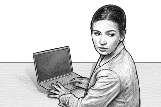 woman with laptop